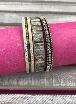 Gray and Gold Wrap Bracelet