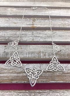 Silver Necklace with Celtic Knots
