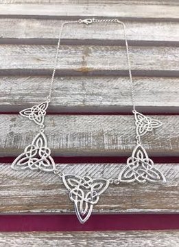 Silver Necklace with Celtic Knots