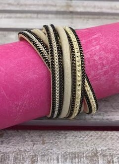 Gold and Black Wrap Bracelet with Twist