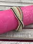 Gold and Black Rhinestone Wrap Bracelet with Twist