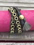 Gray and Tassel Wrap Bracelet