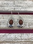 Silver and Brown Stone Earrings