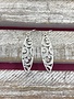 Silver Marquise Earrings with Cutout Design