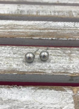 8mm Gray Pearl Earring