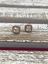 Clear Cubic Zirconia Rose Gold Square Stud Earrings