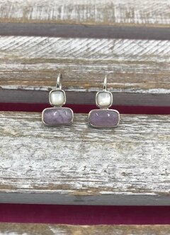 Natural Gem Stone Earrings Amethyst