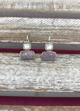 Natural Gem Stone Earrings Amethyst