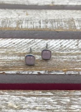 Natural Gem Stone Stud Earrings Amethyst