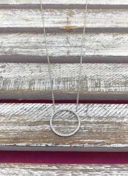Cubic Zirconia Circle Link Necklace