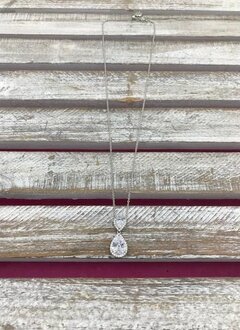 Cubic Zirconia Teardrop Necklace