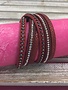 Red Wrap Bracelet with Clear Rhinestones