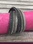 Gray Wrap Bracelet with Clear Rhinestones
