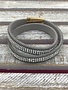 Gray and Clear Rhinestone Wrap Bracelet with Gold Magnetic Closure