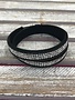 Black and Clear Rhinestone Wrap Bracelet with Silver Magnetic Closure