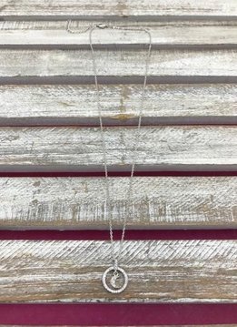 Cubic Zirconia Round Moon Pendant Necklace