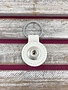 White Leather Snap Round Keychain
