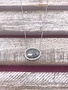 Italian Sterling Silver Quartz Stone Pendant with Adjustable Chain