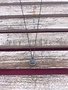 Italian Sterling Silver Gunmetal Adjustable Chain with Blue Quartz Stone Pendant