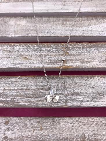 Italian Sterling Silver Three Leaf Clover Pendant Necklace