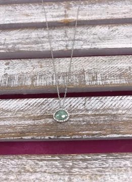 Italian Sterling Silver Green Quartz Necklace