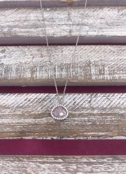 Italian Sterling Silver Rose Quartz Necklace