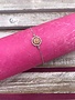 Italian Sterling Silver Circle Tan Quartz Adjustable Bracelet