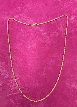 Italian Sterling Silver Yellow Gold Plated Rope Chain 18 inches