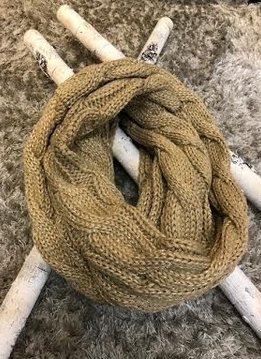 Gold Metallic Knit infinity Scarf