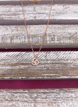 Sterling Silver Rose Gold Plated Simple Pendant Necklace