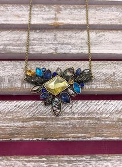 Gold Necklace with Jewel Pendant