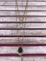 Gold Layered Necklace with Turquoise Pendants