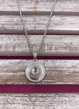Silver Snap Necklace with Stainless Steel Chain