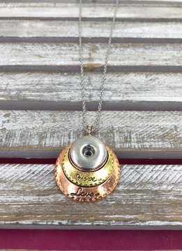 Tri-Colored Inspirational Snap Necklace