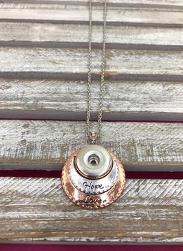 Silver and Rose Gold Inspirational Snap Necklace