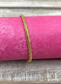 Sterling Silver Twisted Wire Gold Bracelet