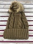 Brown Knit Pom Hat