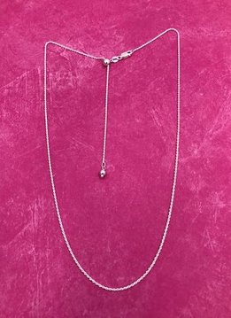 Italian Sterling Silver Adjustable Rope Chain