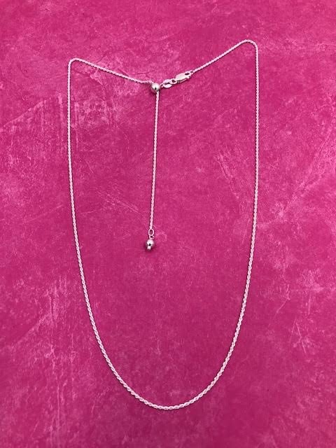 Italian Sterling Silver Adjustable Rope Chain