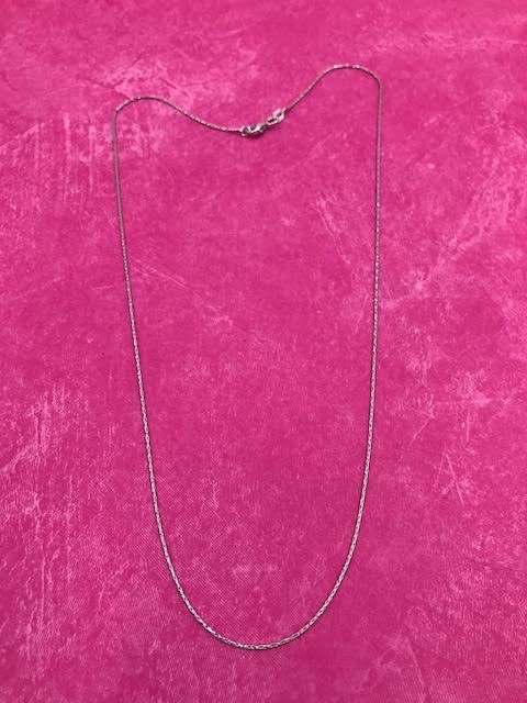 Italian Sterling Silver Thin Sparkle Chain 18 inches