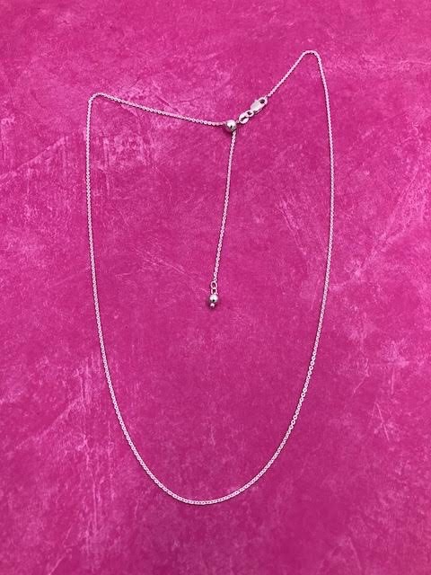 Italian Sterling Silver Adjustable Cable Chain Necklace