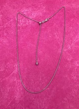 Italian Sterling Silver Adjustable Round Box Chain
