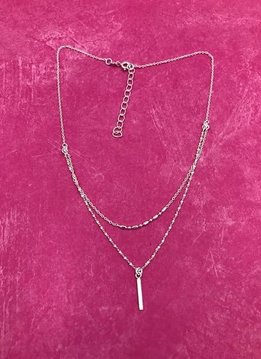 Italian Sterling Silver Simple Vertical Bar Choker