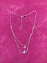 Italian Sterling Silver Simple Heart and Heart Beat Choker