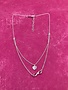 Italian Sterling Silver Simple Infinity and Heart Choker