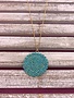 Turquoise Beaded Pendant on Long Gold Chain