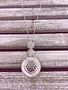 Long Silver Necklace with Three Circles