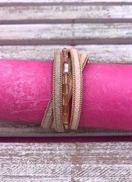 Pink Faux Leather Magnetic Clasp Bracelet