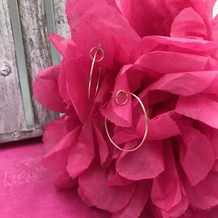 Sterling Silver 14K Gold Plated Hoops