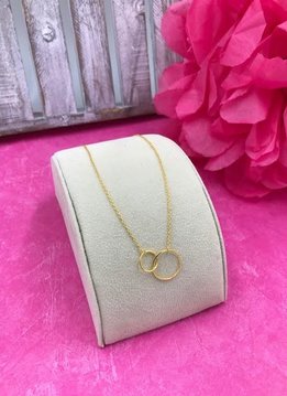 Sterling Silver 14K Gold Plated Link Circle Necklace